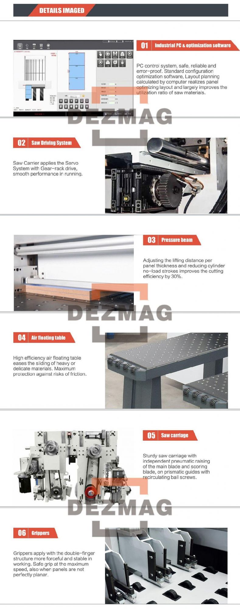 Woodworking Industrial CNC Beam Saw Machine CNC Panel Saw Dps828 Dezmag