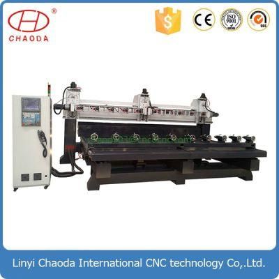 Multihead Rotary 5 Axis CNC Router for Cylinder Column Wood