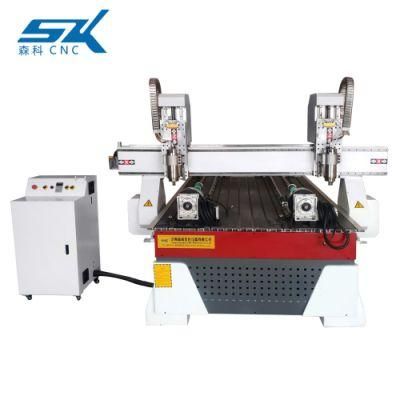 New Design Woodworking Engraving Machine Double Heads Rotary CNC Router