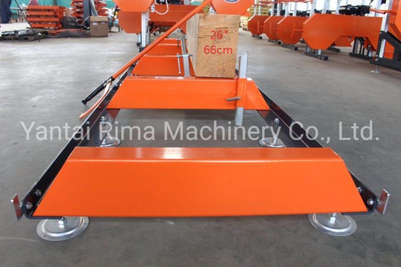 Gasoline Engine Horizontal Portable Wood Machine Mobile Sawmill