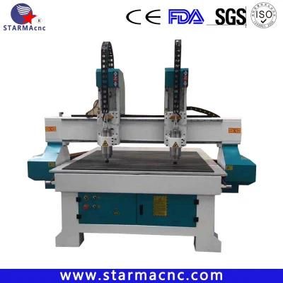 Two Independent 3.2kw Water Cooled Spindle CNC Engraving Carving Router Machine