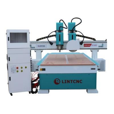 2 Heads Woodworking CNC Machine Wood CNC Router 1325 with Saw Blade Furniture Making Cabinet Bed Sofa Door Carving 3D 1530 2030