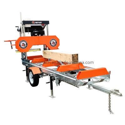 Portable Mobile Gasoline Electric Strat Sawmill with Power Lift