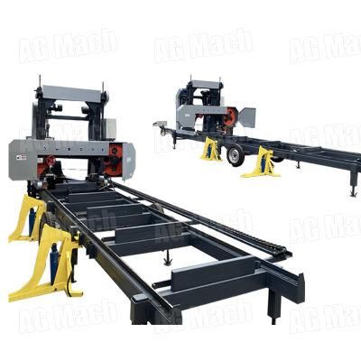 2022 Portable Diesel Engine Horizontal Band Sawmill for Logs Cutting