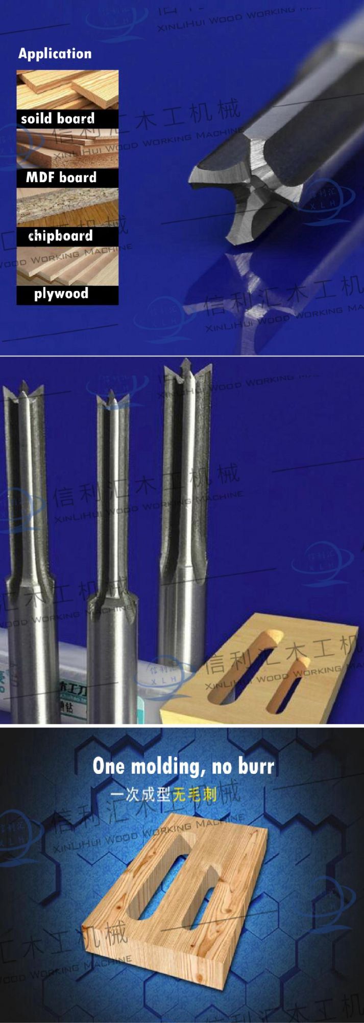 Solid Head Blind Boring Factory Through Wood Drilling Tools Full Carbide Brad Point Drill Bit