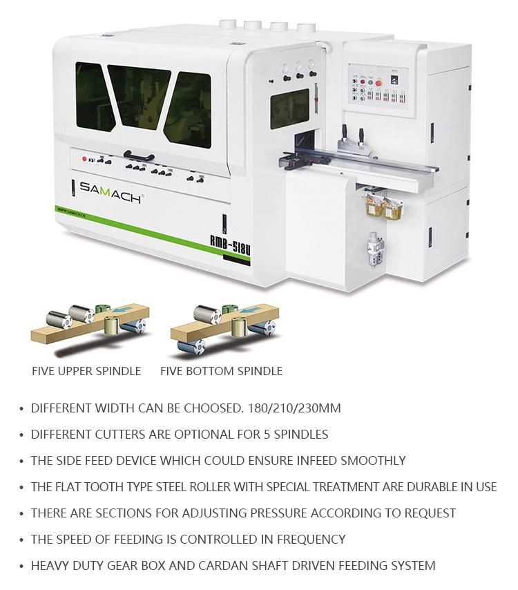 High Efficiency Woodworking Automatic Five Spindles Four Side Planer