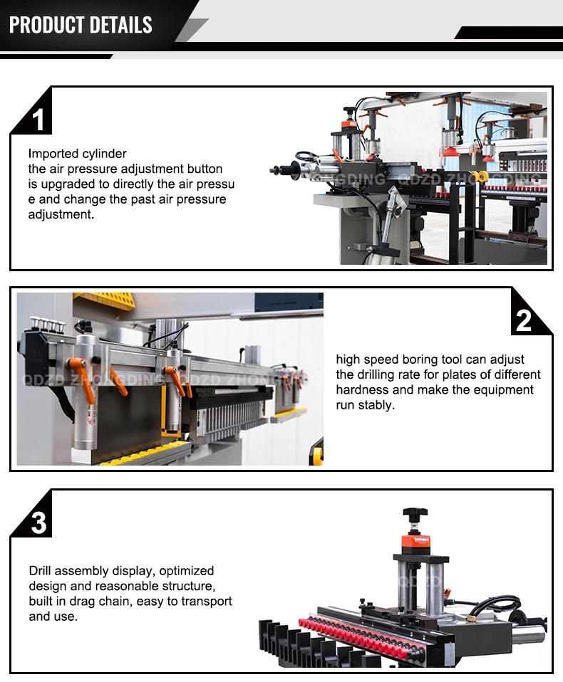 Three Rows Multi Spindles Wood Boring Drilling Machine for Woodworking