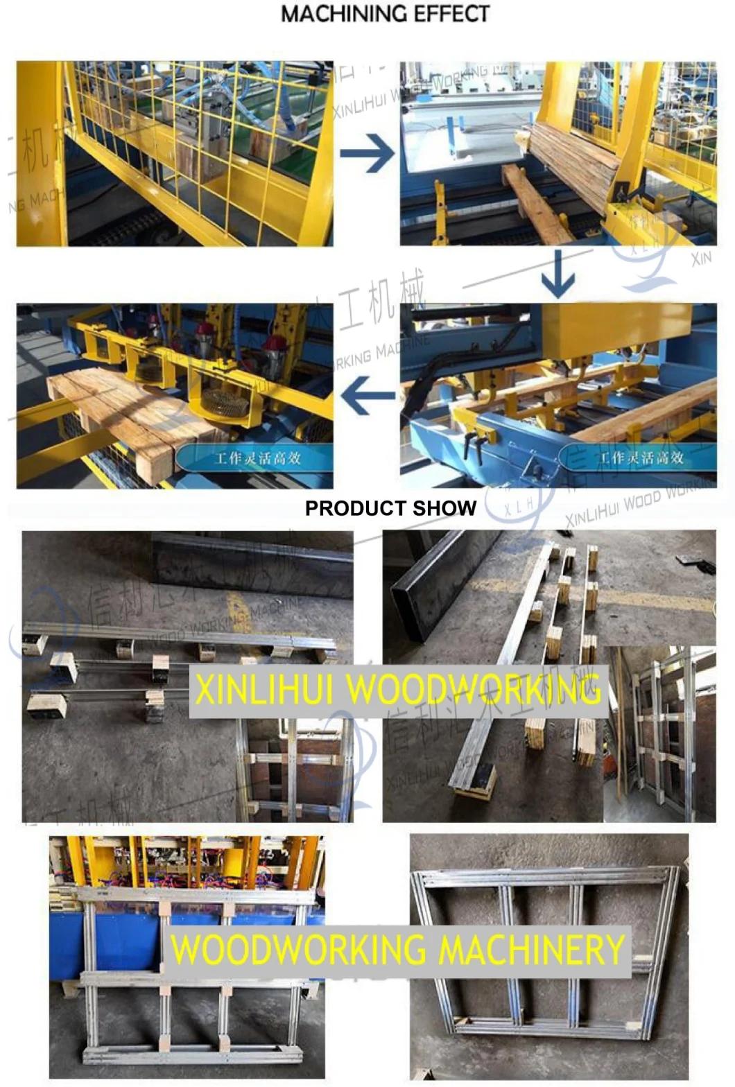 Pallet Piercing Machine Pier Block Bottom Plate Connection Machine Automatic Pallet Bottom Bar Machine Wooden Pallet Production Line