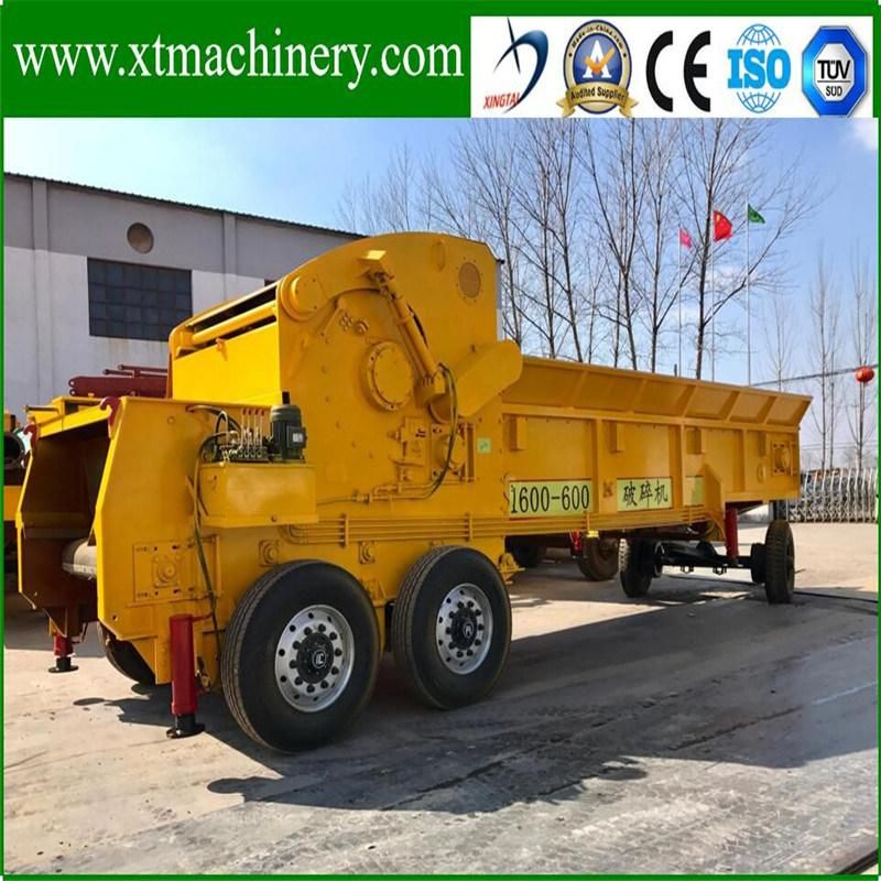 Portable 4 Moving Wheels Conveyor Fold-Able Biomass Wood Cutter