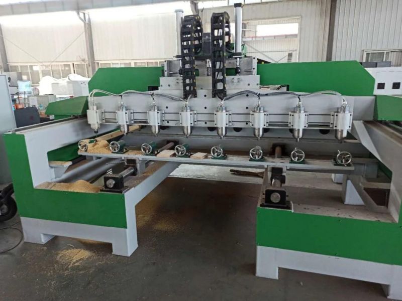 Multi-Spindle 4 Axis 2512 Woodworking CNC Router Process Wood Material with High Efficiency