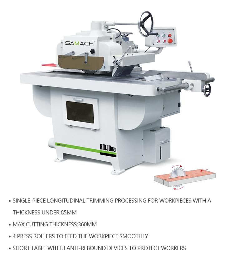 Material Preparation Saw and Trimming Single-Rip Longitudinal Sawing Machine