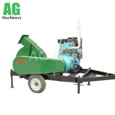 Movable Diesel Engine Driven Disc Crusher Mobile Wood Chipper with Wheel