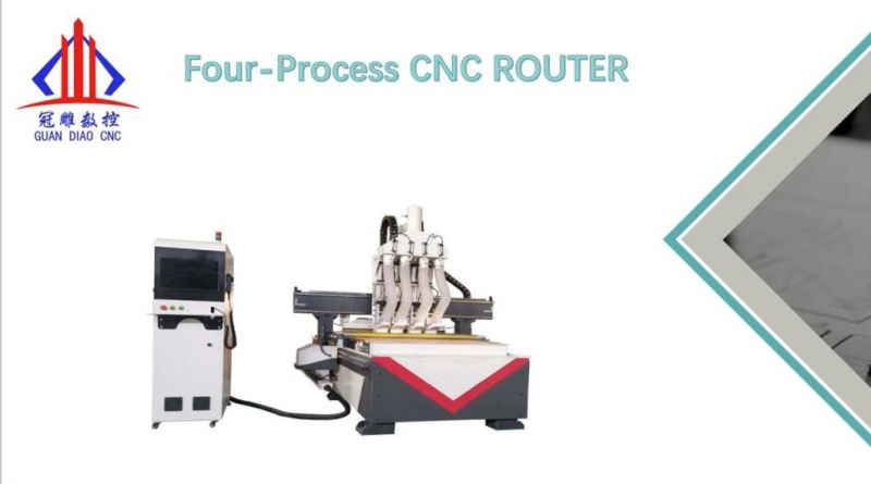 CNC Router Multi-Process Woodworking Cutting Machine Four-Process Automatic Furniture Making Wood CNC Engraving Machine
