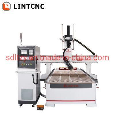 Swing Head Atc Linear Woodworking CNC Router 1325 1212 4 Axis Acrylic Plastic Metal MDF Processing CNC Milling Aluminum Foam Oak Teak Lime