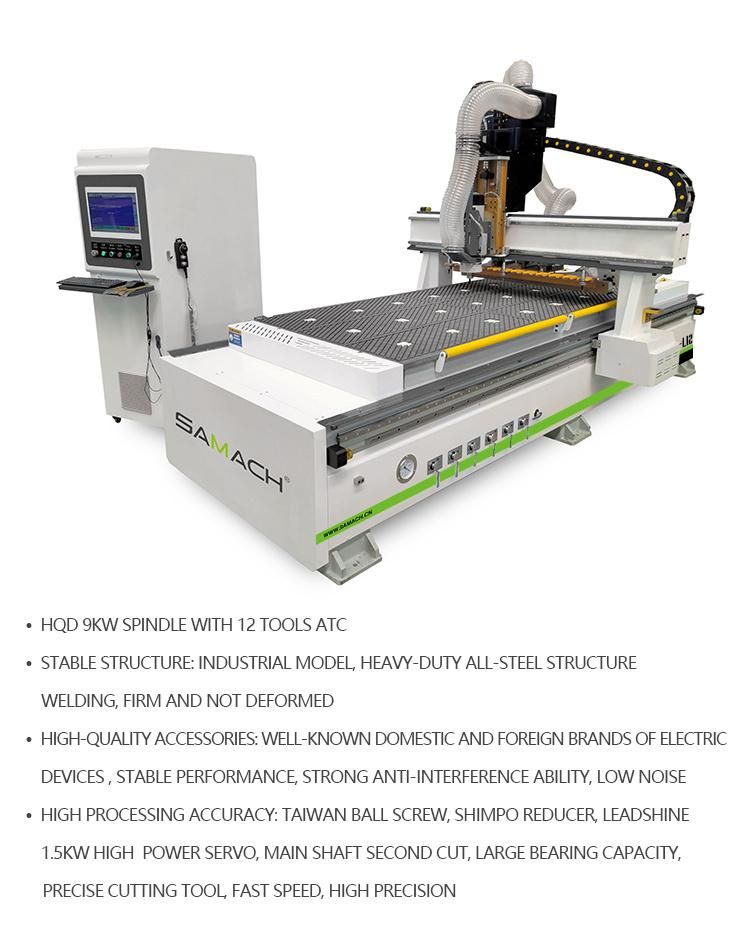 High Quality Woodworking Machinery 12 Bits Atc CNC Router