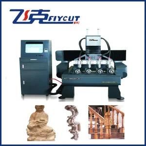 4 Axis 4 Heads Cylinder Wood Carving CNC Router