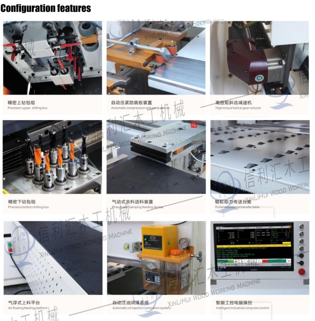 Six Sides Multi Axile CNC Wooden Panel Drilling Machine for Cabinets Works for All Holes on Panel Upper and Bottom Sides and 4 Sides at One Time 