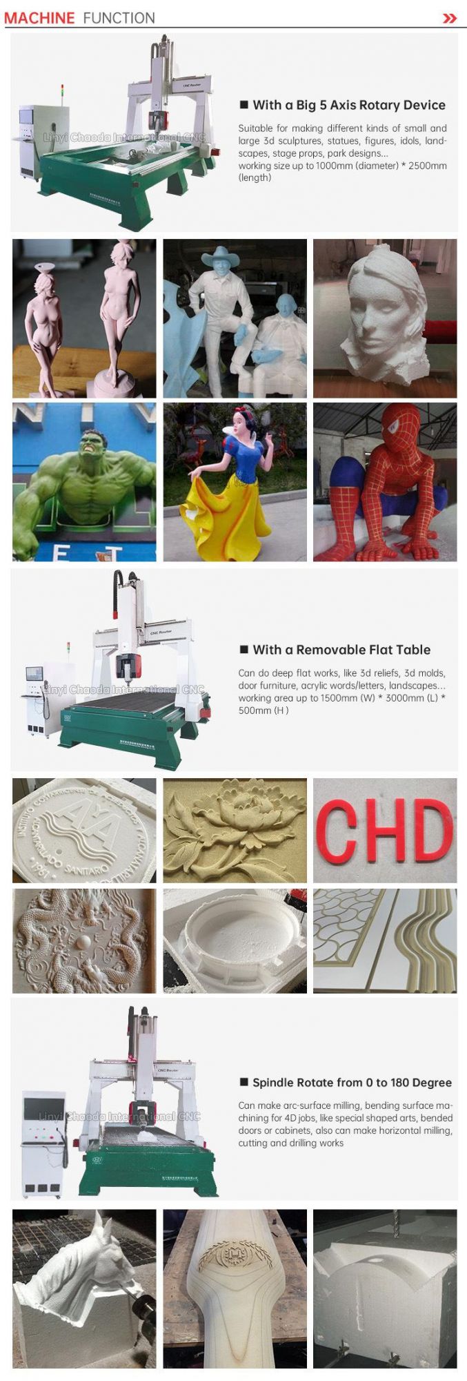 Best Quality CNC Router Engraving Machine for Wood Foam 5 Axis
