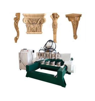 3D Furniture Wood Router CNC Carving Machine for Carpentry Workshop Furniture Leg Designer and Copier