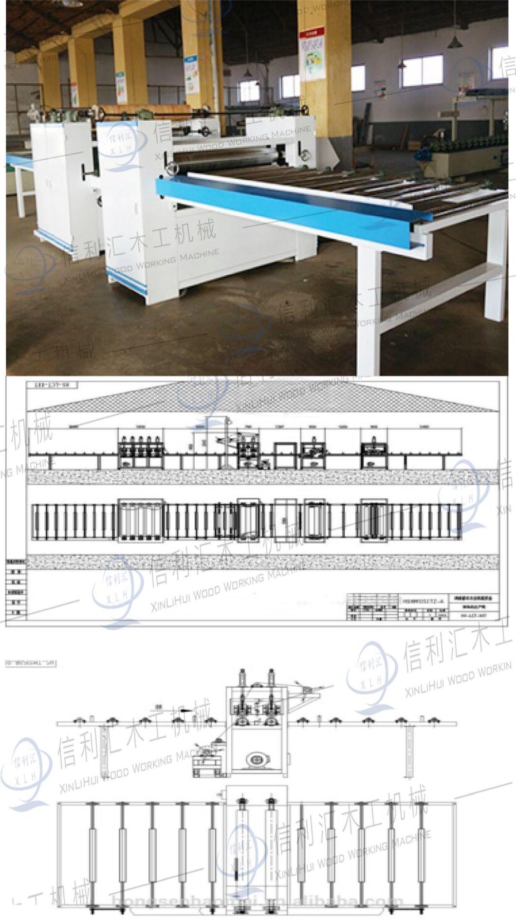 Woodworking Automatic Paper Sticking Machine/ Woodworking Double Side Paper Laminating Line/ Wood Surface Decorating Machine