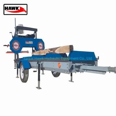 Gasoline Portable Horizontal Band Sawmill with Trailer