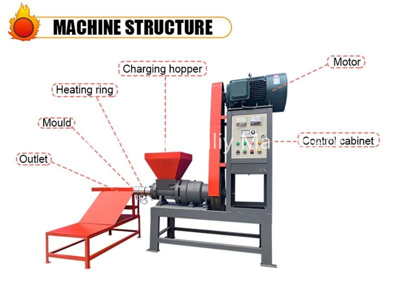 Biomass Coconut Wood Dust Charcoal Briquette Making Press Machine