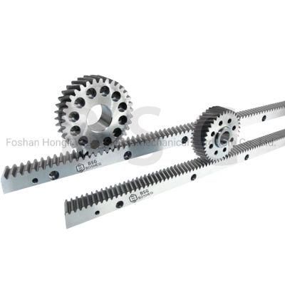 High Rigidity M3 Ground Rack and Pinion with Helical Teeth