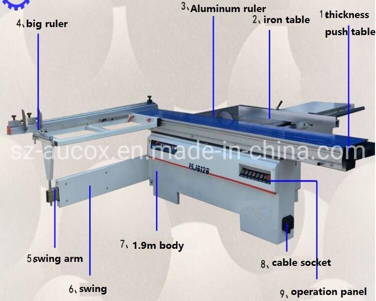 MDF 3800mm Sliding Table Saw Woodfung Woodworking Machine Panel Saw Mj6138
