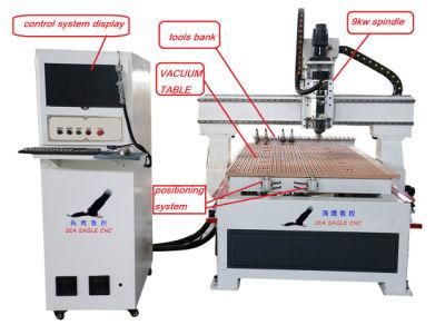 CNC Cutting Machine with CNC Router Machine Atc Straight Row Tools Magazine