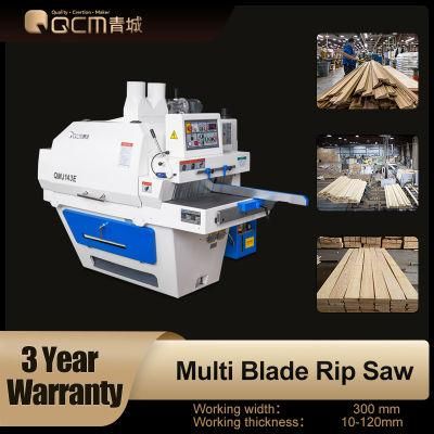 Multi Blade Rip Saw Woodworking Machinery QMJ143E Made In China Factory Manufacture Table Cutting Industrial Automatic Wood Sawing Machine