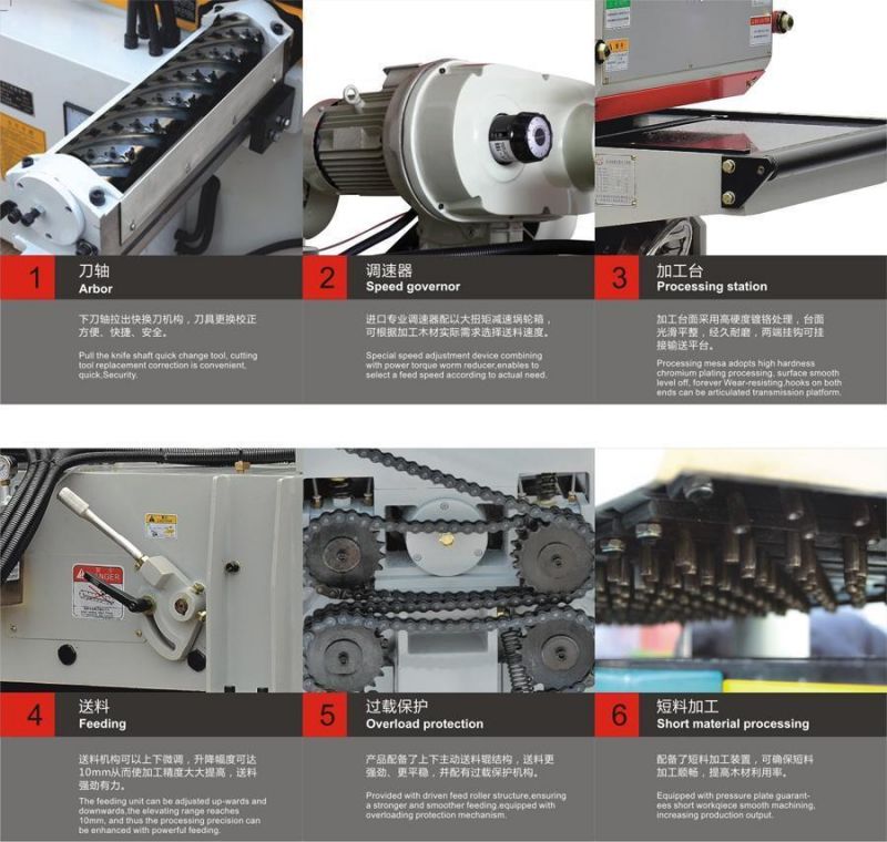 Heavy Duty Double Side Thickness Planner with Automatic Feeding Table