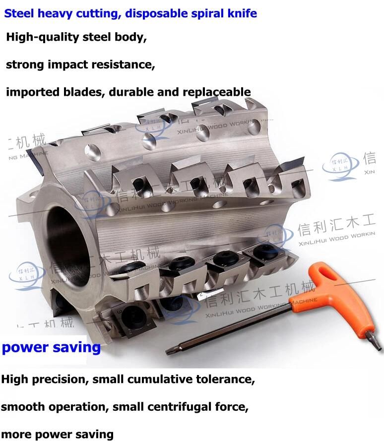 Low Noise and Cutting Pressure Planing Cutter Head with 4 Edge for Four-Side Moulder