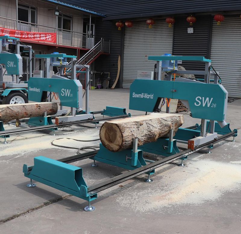 9HP Gasoline Engine Portable Horizontal Band Sawmill