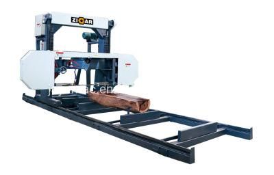 ZICAR horizontal wood portable band sawmill band saw sawing machine MJ1000E for timber cutting