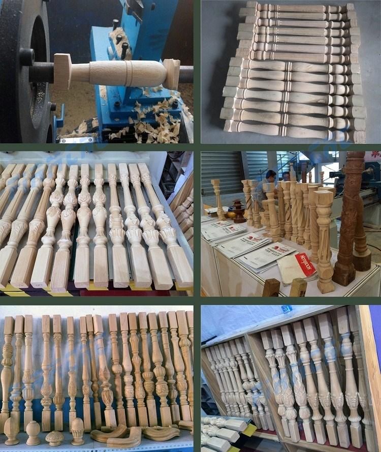 Two Axis Automatic Wood Turning CNC Lathe Machine for Furniture Legs Baseball Bat