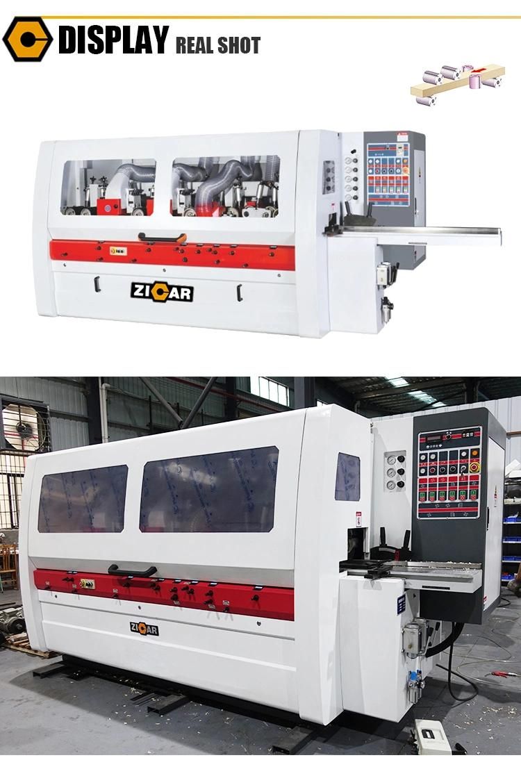 ZICAR 6 spindle 6 head planer for woodworking machine 4 sided wood planer machine