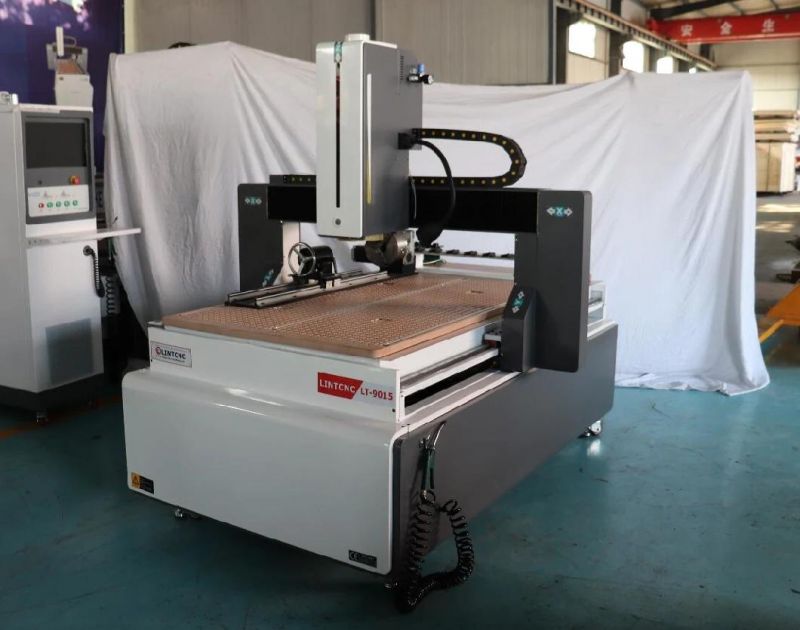 Automatic Tool Changing System Wood CNC Router Atc Small 9012 9015 1212 1313 4 Axis Vacuum Table Single Phase DSP Controller 6090 1325 1530