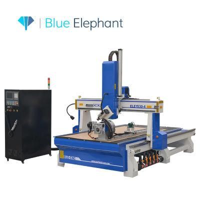 Ele 1530 4 Axis 3D Carving CNC Router with Rotary Device in China