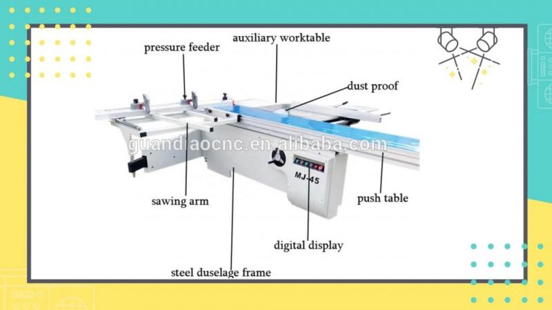 Full Automatic Woodworking Precision Cutting Board Saw Decoration Machinery Precision Panel Saw 45 Degree Sliding Table Saw