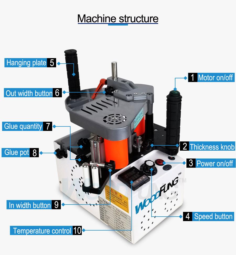 Portable Edge Banding Machine Wf102b Edge Bander for Sale