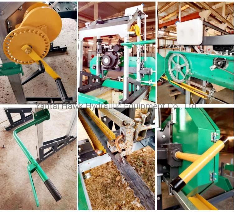 Wood Cutting Machine Log Portable Bandsaw Sawmill with Diesel Engine