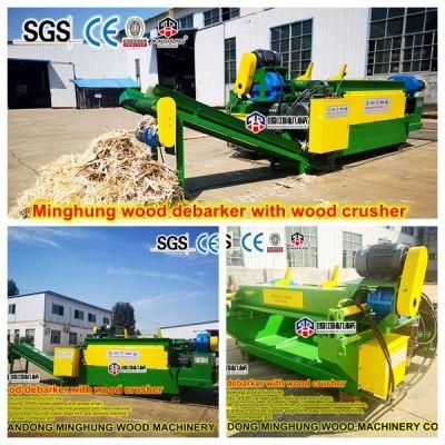 Wood Log Debarker with Wood Crusher Shredder for Woodworking Machinery