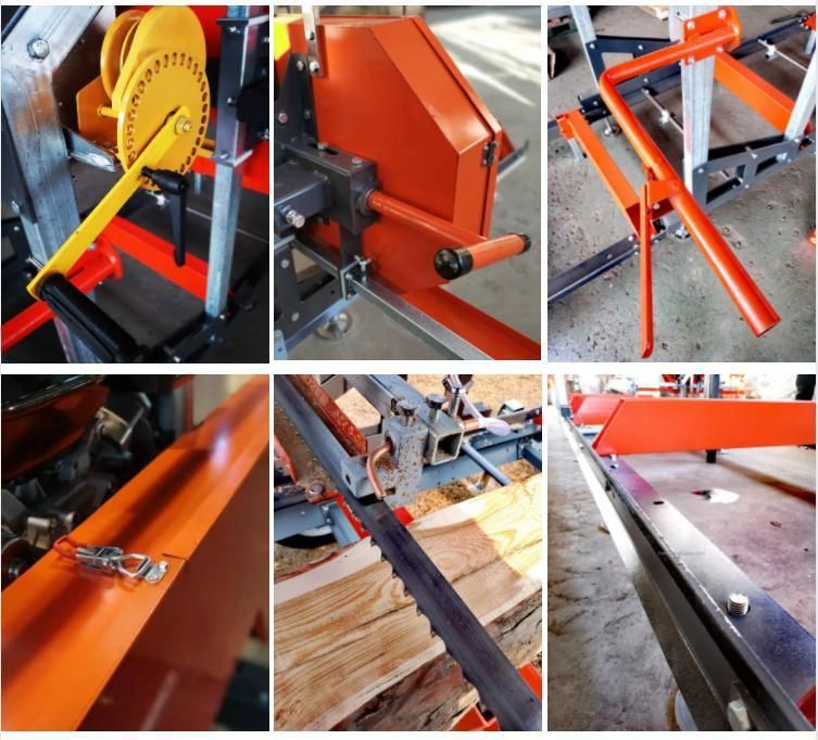 High Quality Portable Bandsaw Mill with Mobile Wheels Log Cutting Sawmill Horizontal Bandsaw Sawmill