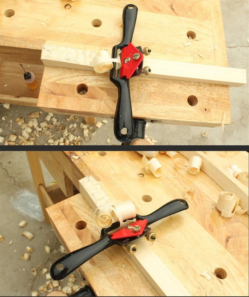 9"/215mm Adjustable Hand Planer Woodworking Cutting Edge Planer Screw Spoke Shave Manual Woodworking Hand Tools
