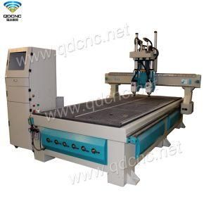 Two Spindles CNC Drilling Router with Auto Lubrication System Qd-1325-2at